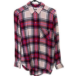 American Eagle Outfitters Womens Shirt L  Boyfriend Fit  Plaid Flannel Button-Up